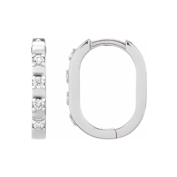 Natural Diamond 14 mm Hoop Earrings