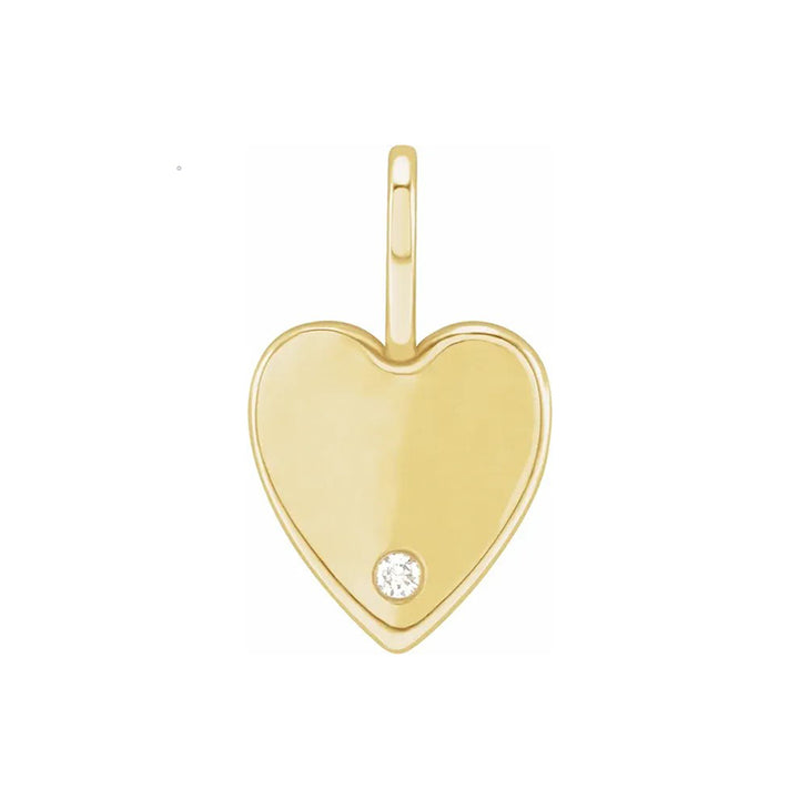 Natural Diamond Heart Engravable Charm/Pendant