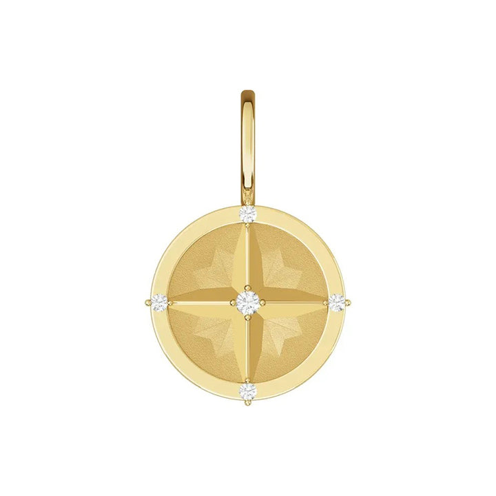 Natural Diamond Compass Charm/Pendant