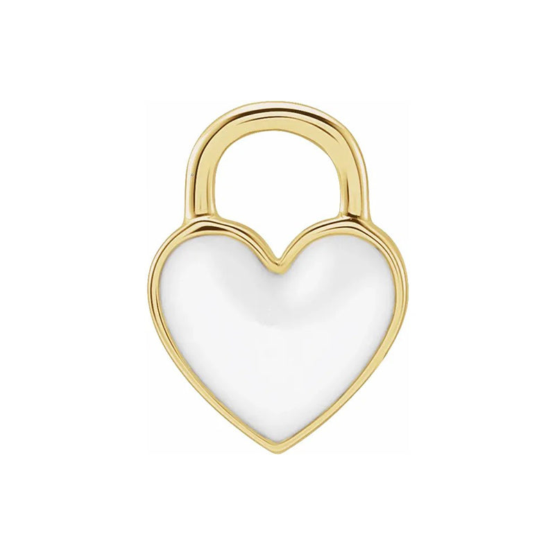 White Enamel Heart Charm/Pendant