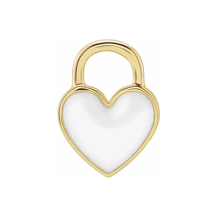 White Enamel Heart Charm/Pendant