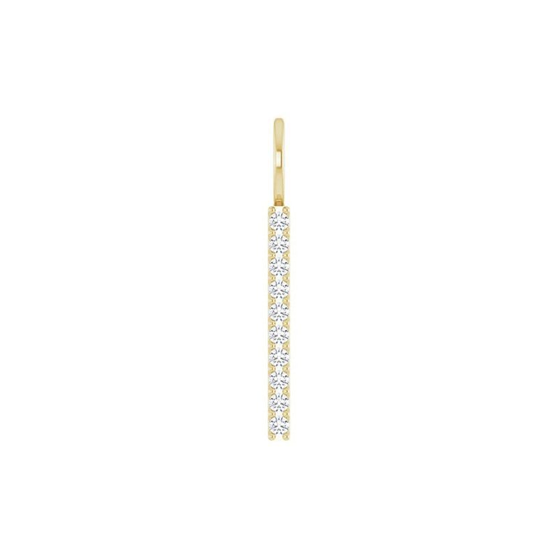 Natural Diamond Vertical Bar Charm/Pendant