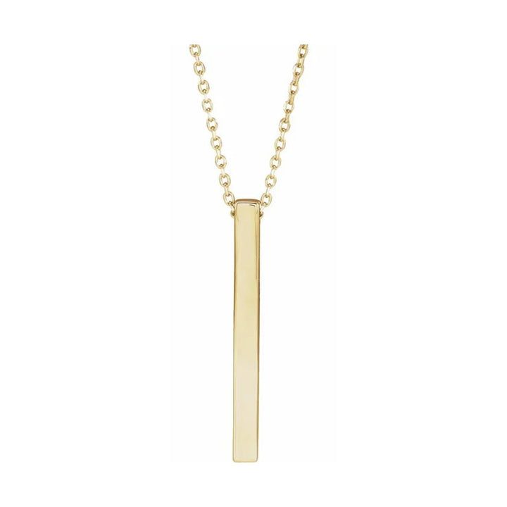 Engravable Four-Sided Vertical Bar Necklace