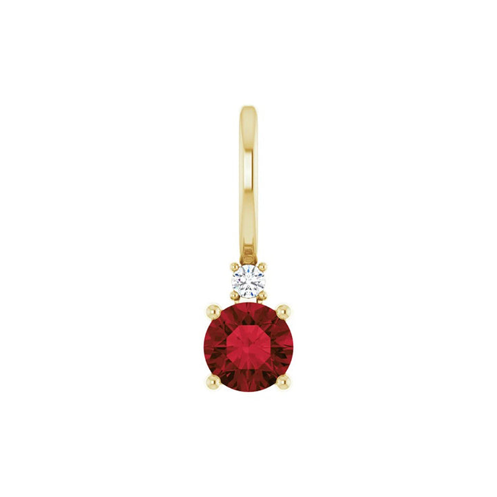 Natural Mozambique Garnet & .015 CT Natural Diamond Charm/Pendant