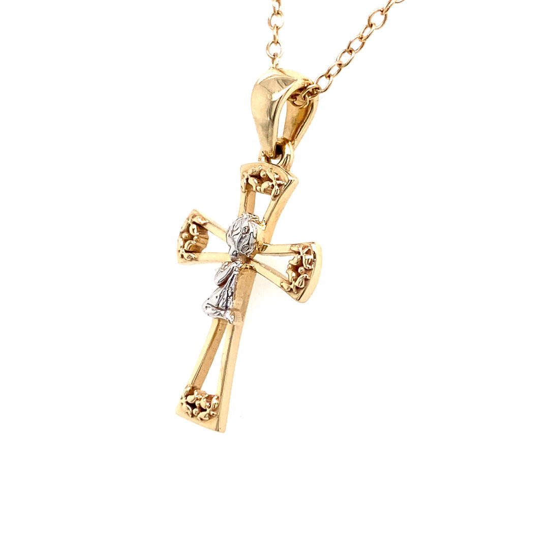 Praying Girl on Cross Pendant