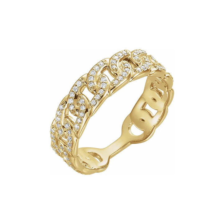 Diamond Stackable Chain Link Ring