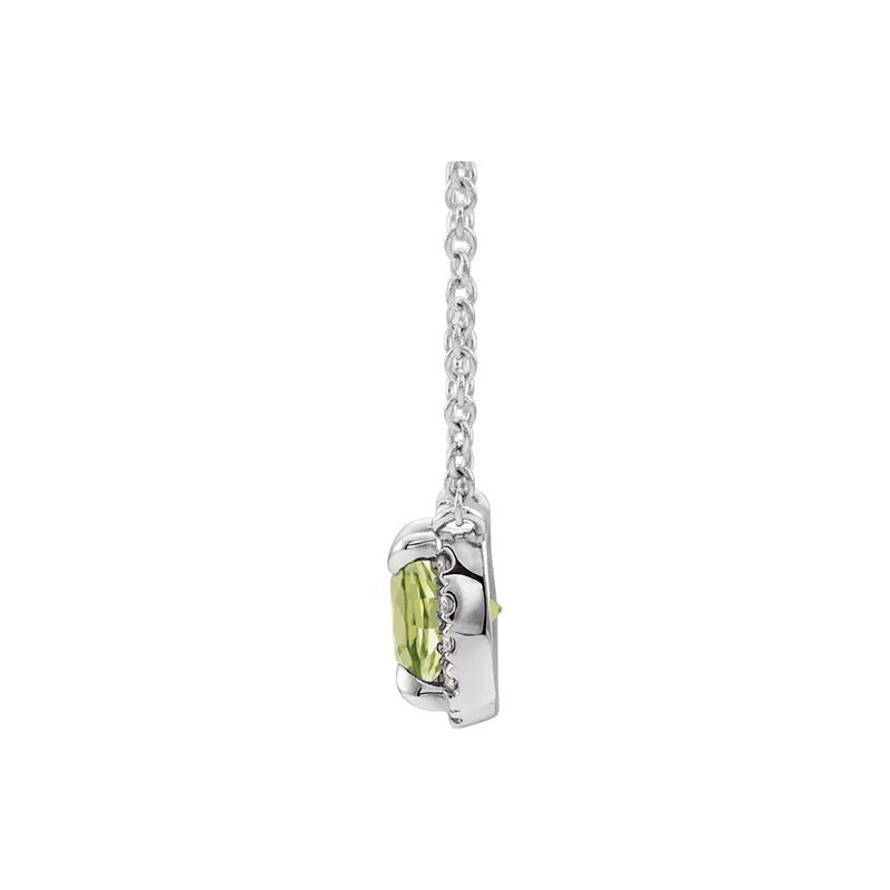 Natural Square Peridot and .05 CTW Natural Diamond Necklace