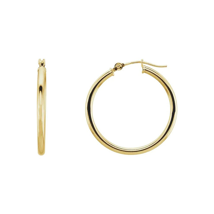 25mm x 2mm Polished Hoop Earrings