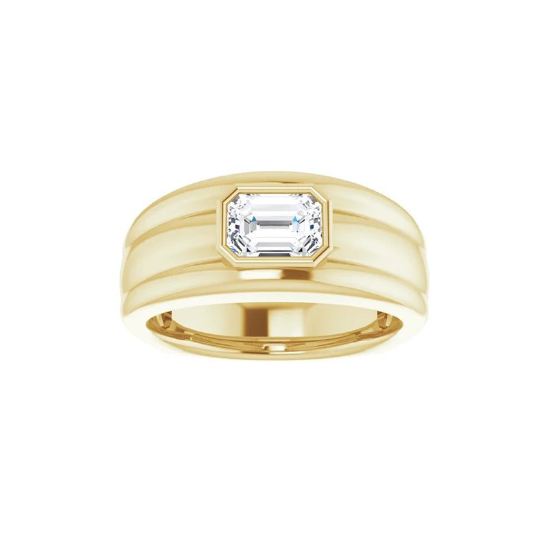 1CT Natural Emerald Cut Diamond Men's Ring