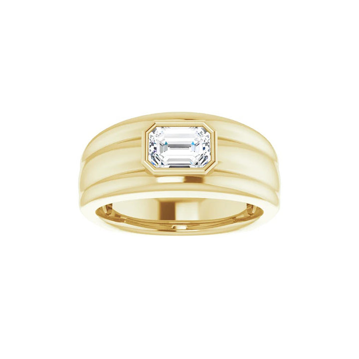 1CT Natural Emerald Cut Diamond Men's Ring