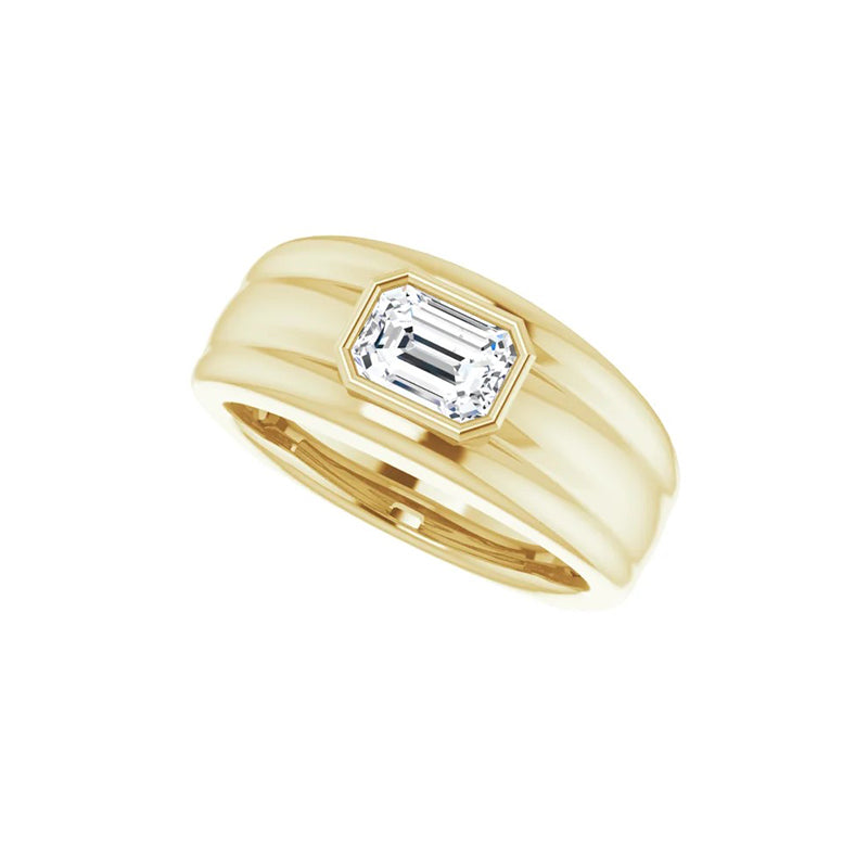 1CT Natural Emerald Cut Diamond Men's Ring