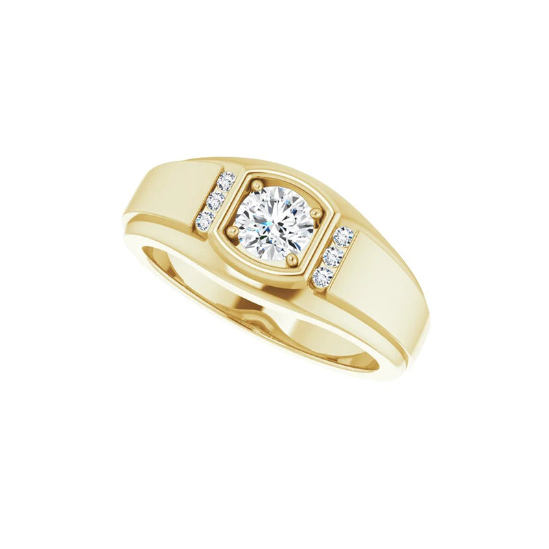 Natural Round Diamond Men's Ring