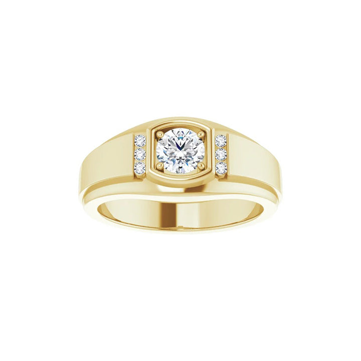 Natural Round Diamond Men's Ring