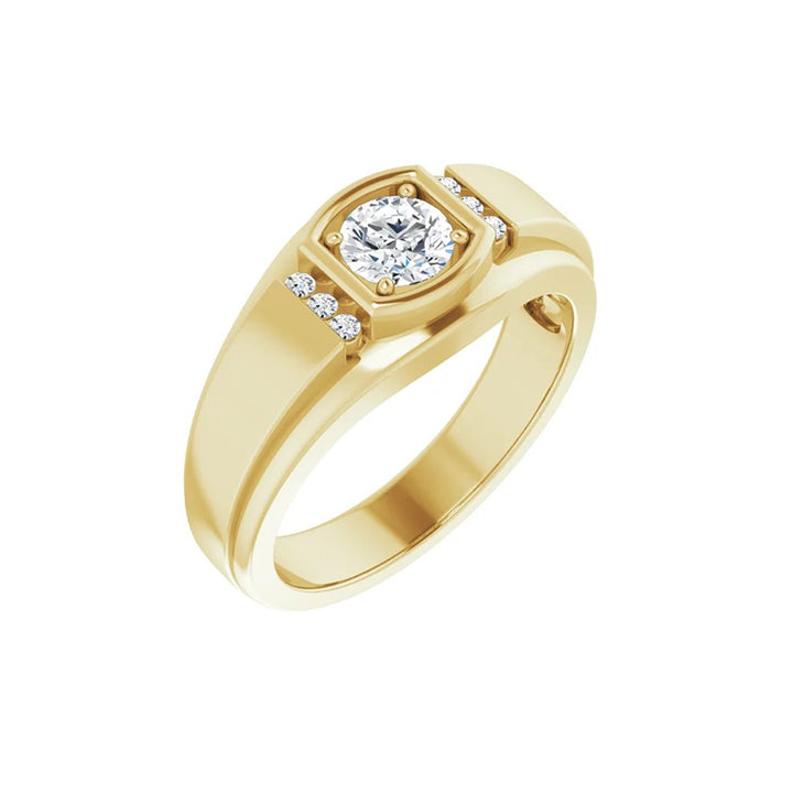 Natural Round Diamond Men's Ring