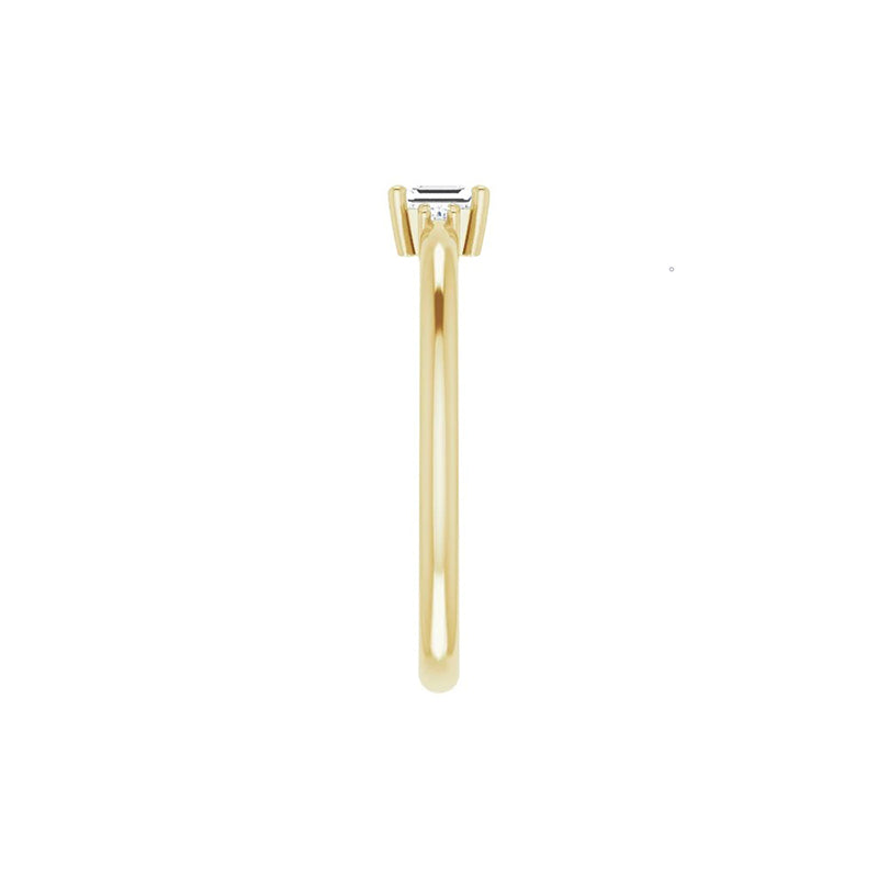 Natural Emerald Cut Diamond Stackable Ring