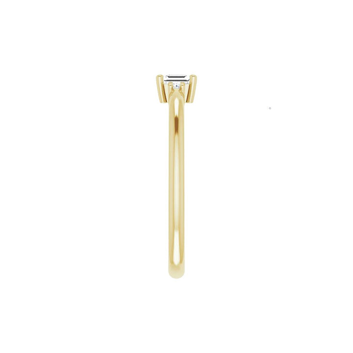 Natural Emerald Cut Diamond Stackable Ring