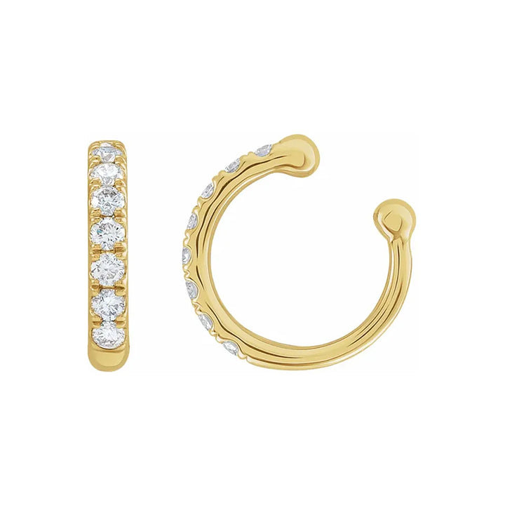 Natural Diamond Ear Cuff, 14K Yellow