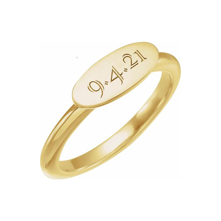 Engravable Oval Signet Ring