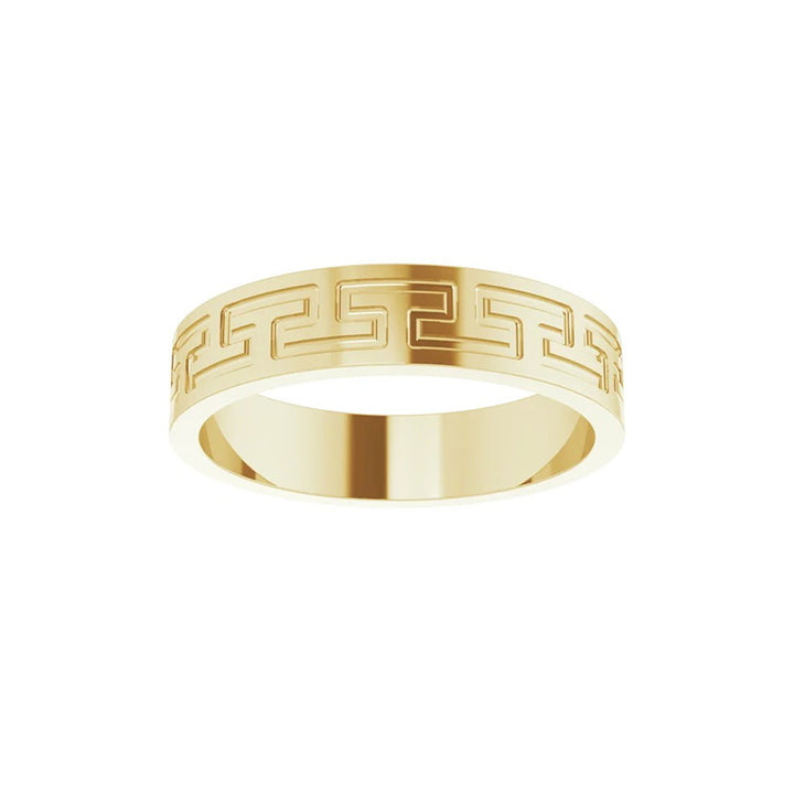 5MM Greek Key Wedding Band