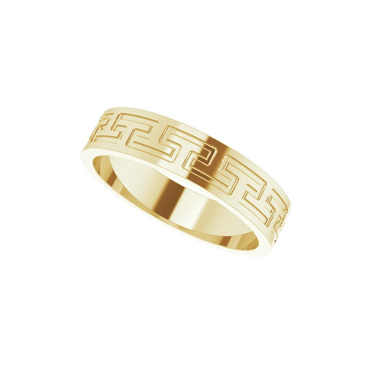 5MM Greek Key Wedding Band