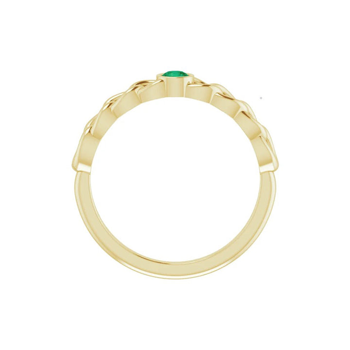 Natural Emerald Curb Chain Ring