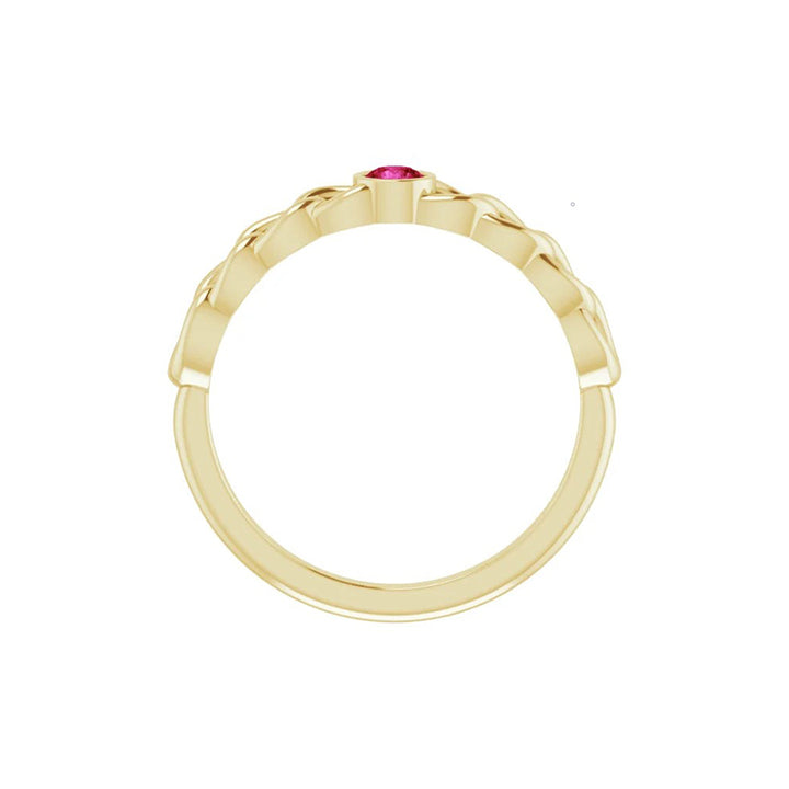 Natural Ruby Curb Chain Ring