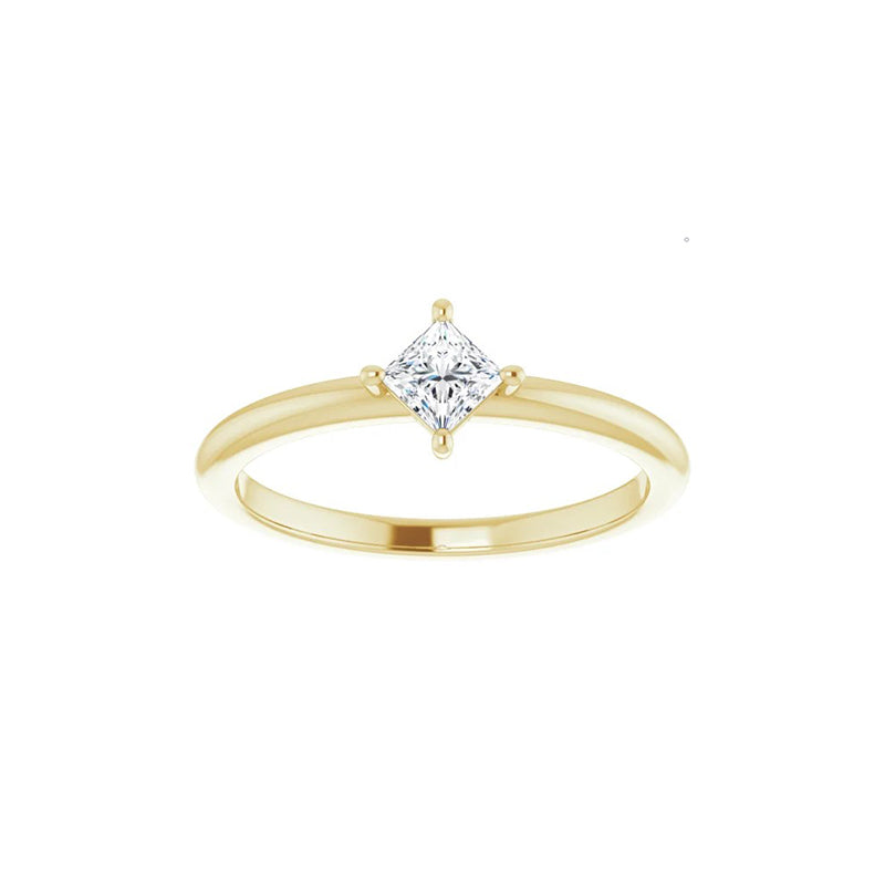 Natural Square Diamond Stackable Ring