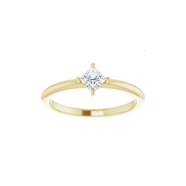 Natural Square Diamond Stackable Ring