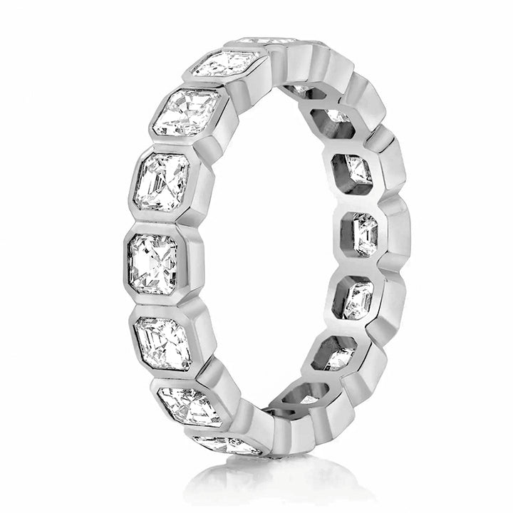 Asscher Bezel Eternity Band