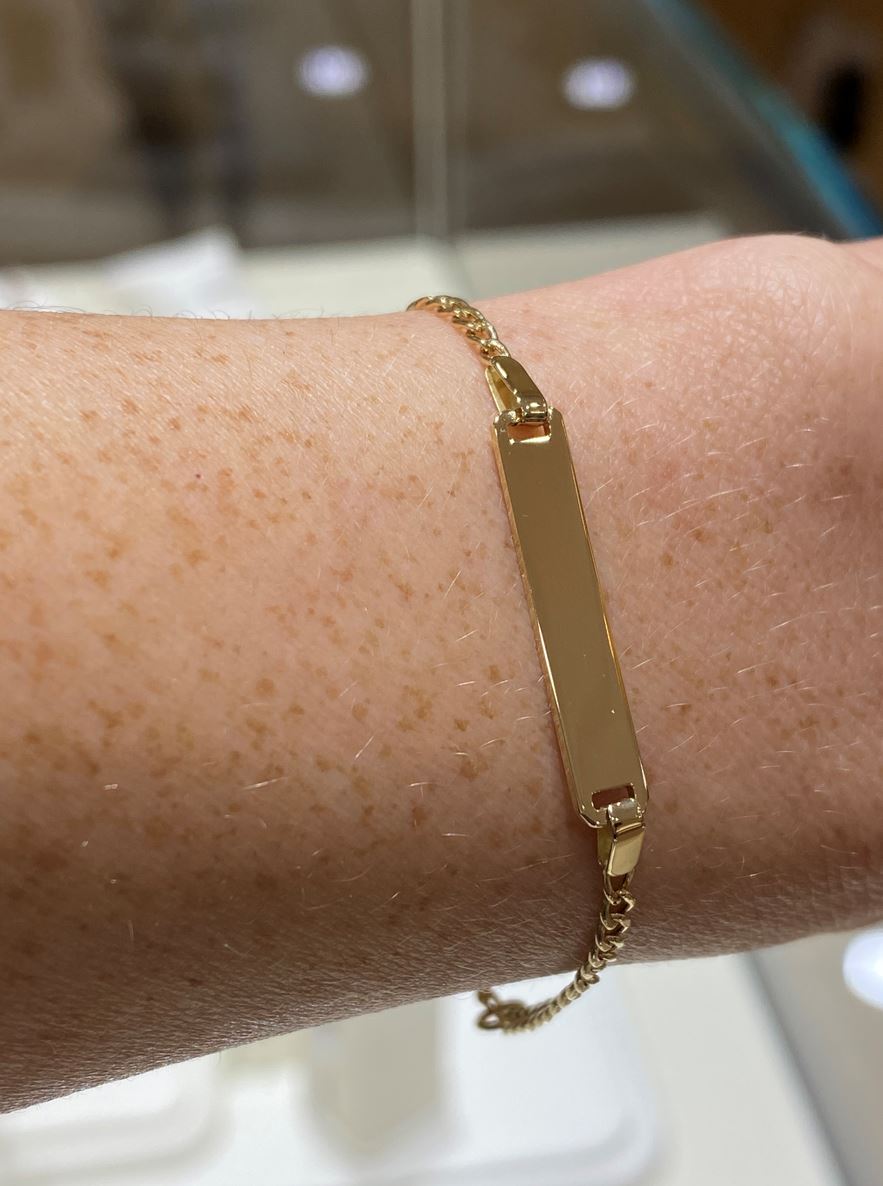 14K Yellow Gold Baby I.D.Bracelet