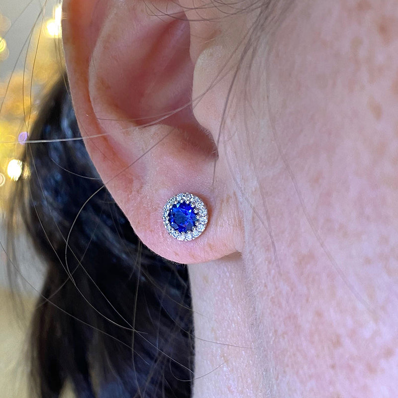 Sapphire and Diamond Earrings