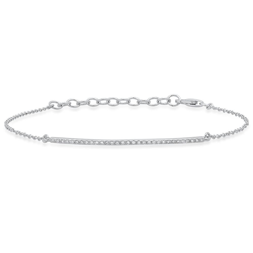 14KW Diamond Bar Bracelet