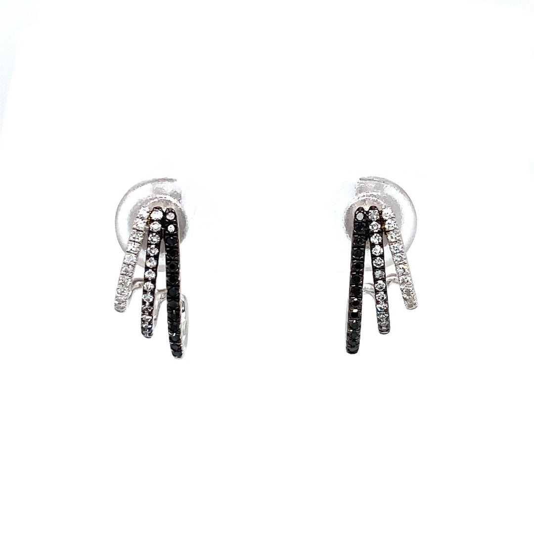 White & Black Diamonds Stud Earrings