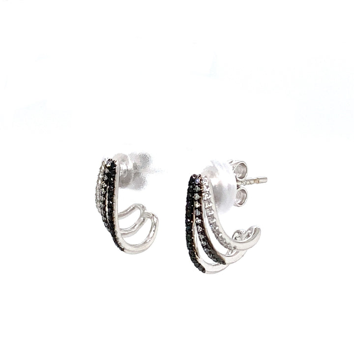 White & Black Diamonds Stud Earrings