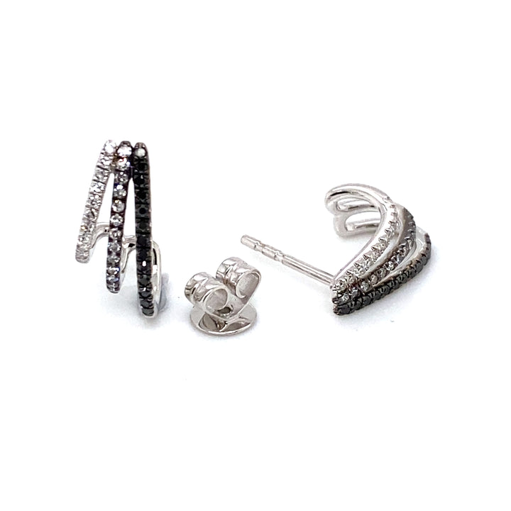 White & Black Diamonds Stud Earrings