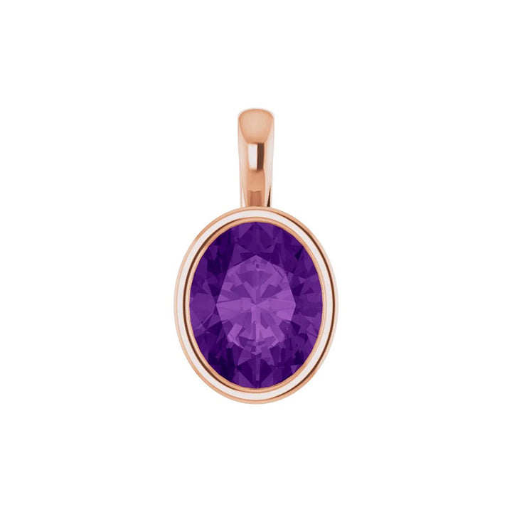 Genuine Oval Shape Amethyst Pendant