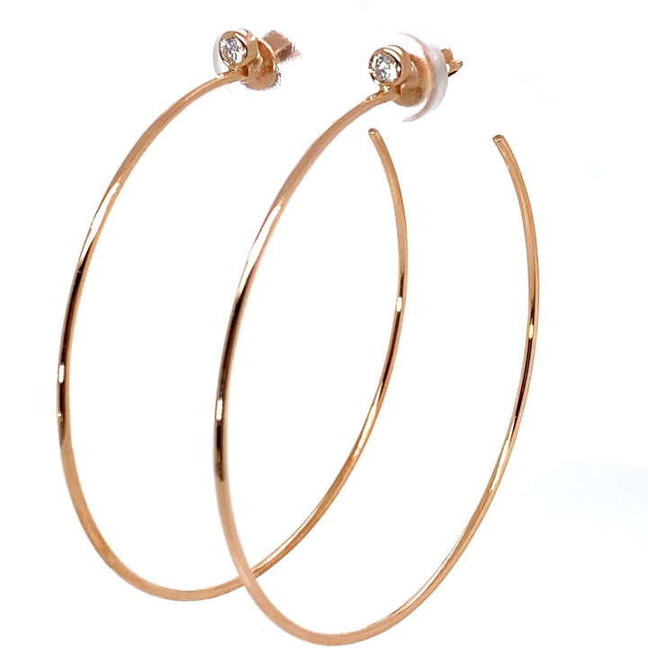 Hoops Earrings with Single Diamond