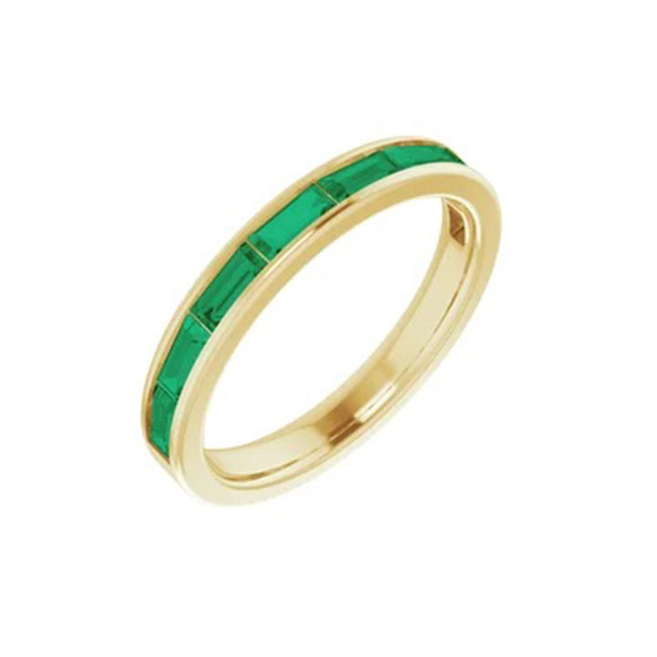 Lab-Grown Emerald Stackable Ring