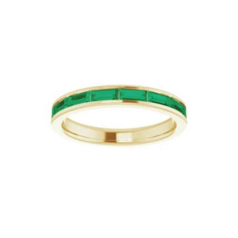 Lab-Grown Emerald Stackable Ring