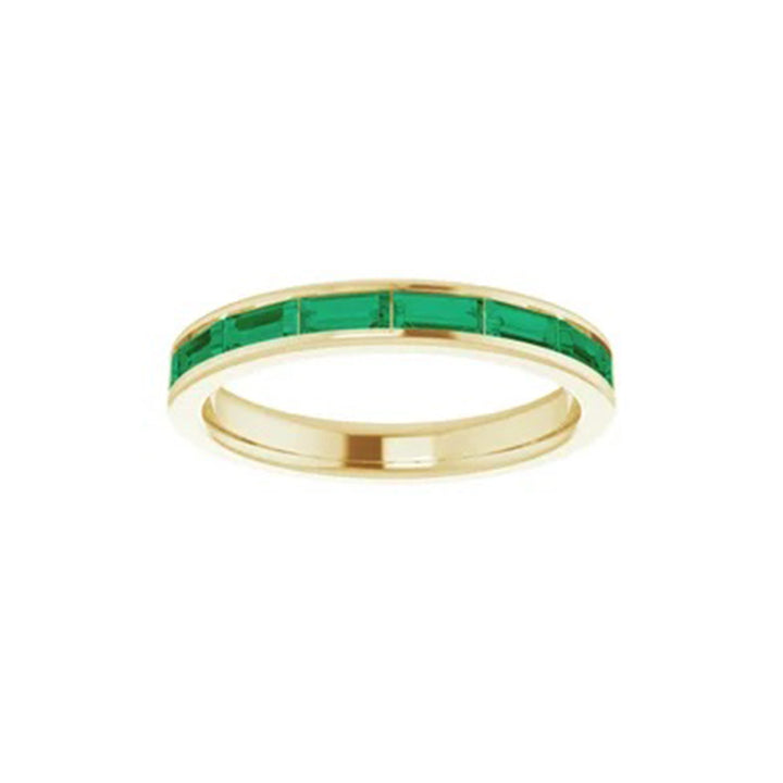 Lab-Grown Emerald Stackable Ring