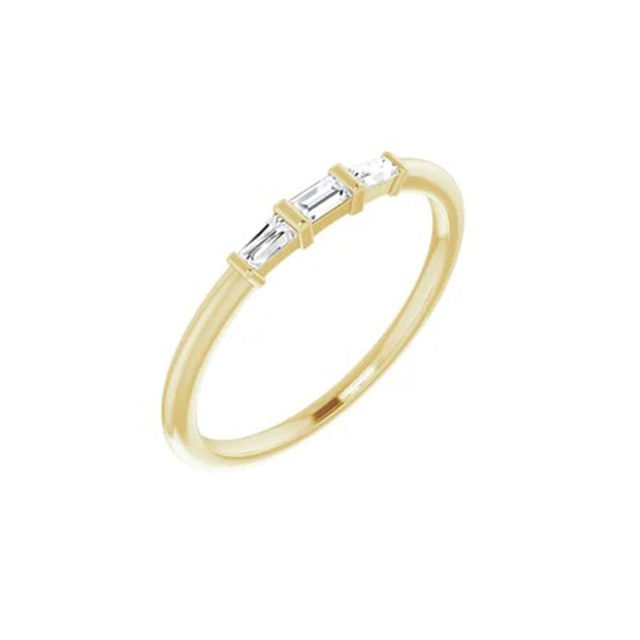 Diamond Three-Stone Stackable Ring, 1/6 CTW