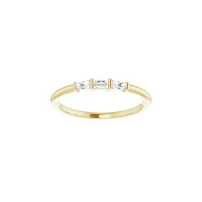 Diamond Three-Stone Stackable Ring, 1/6 CTW