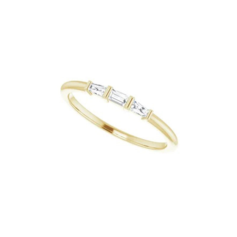 Diamond Three-Stone Stackable Ring, 1/6 CTW