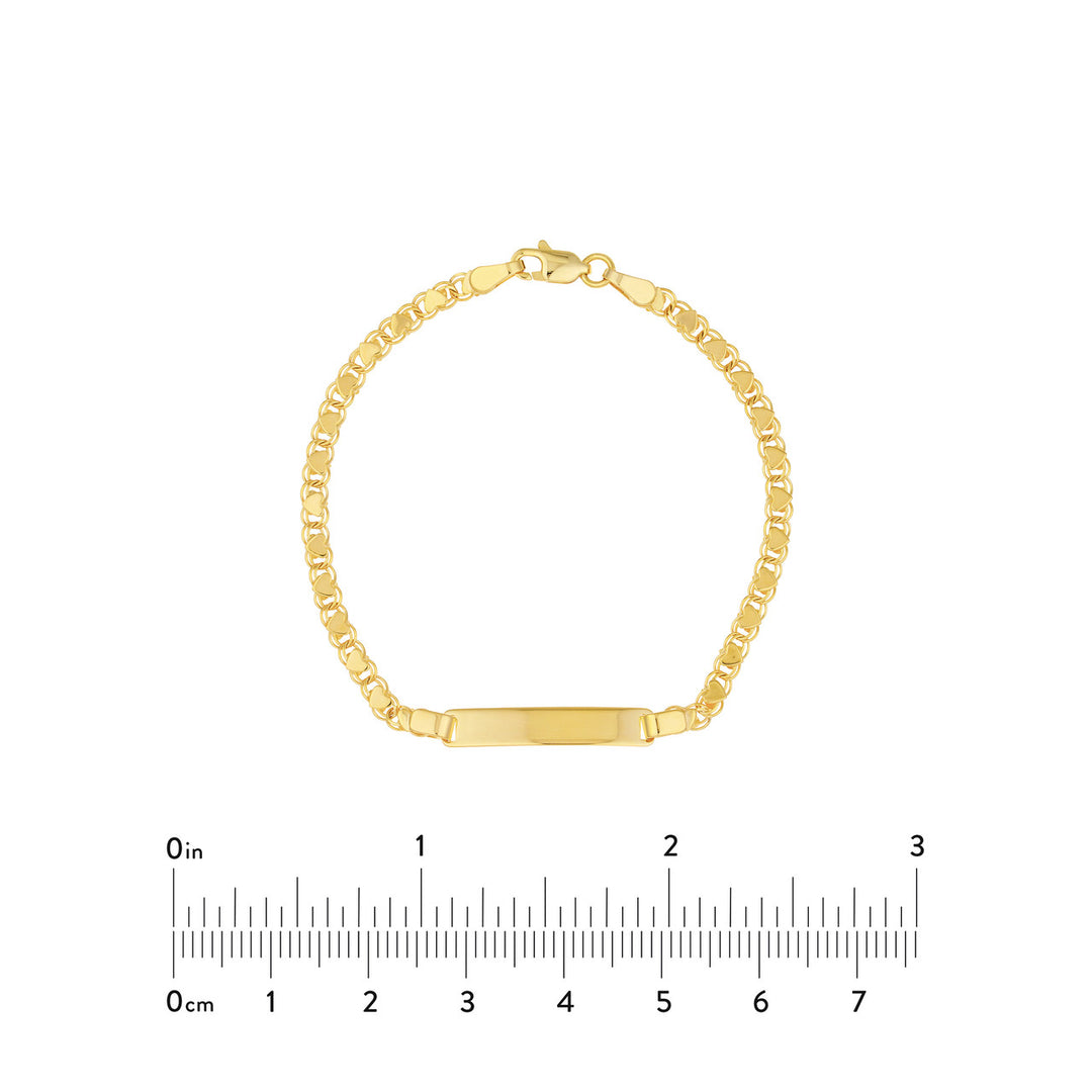 Kid's ID Bracelet on Heart Mirror Rope Chain