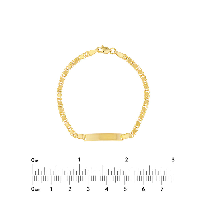 Kid's ID Bracelet on Heart Mirror Rope Chain