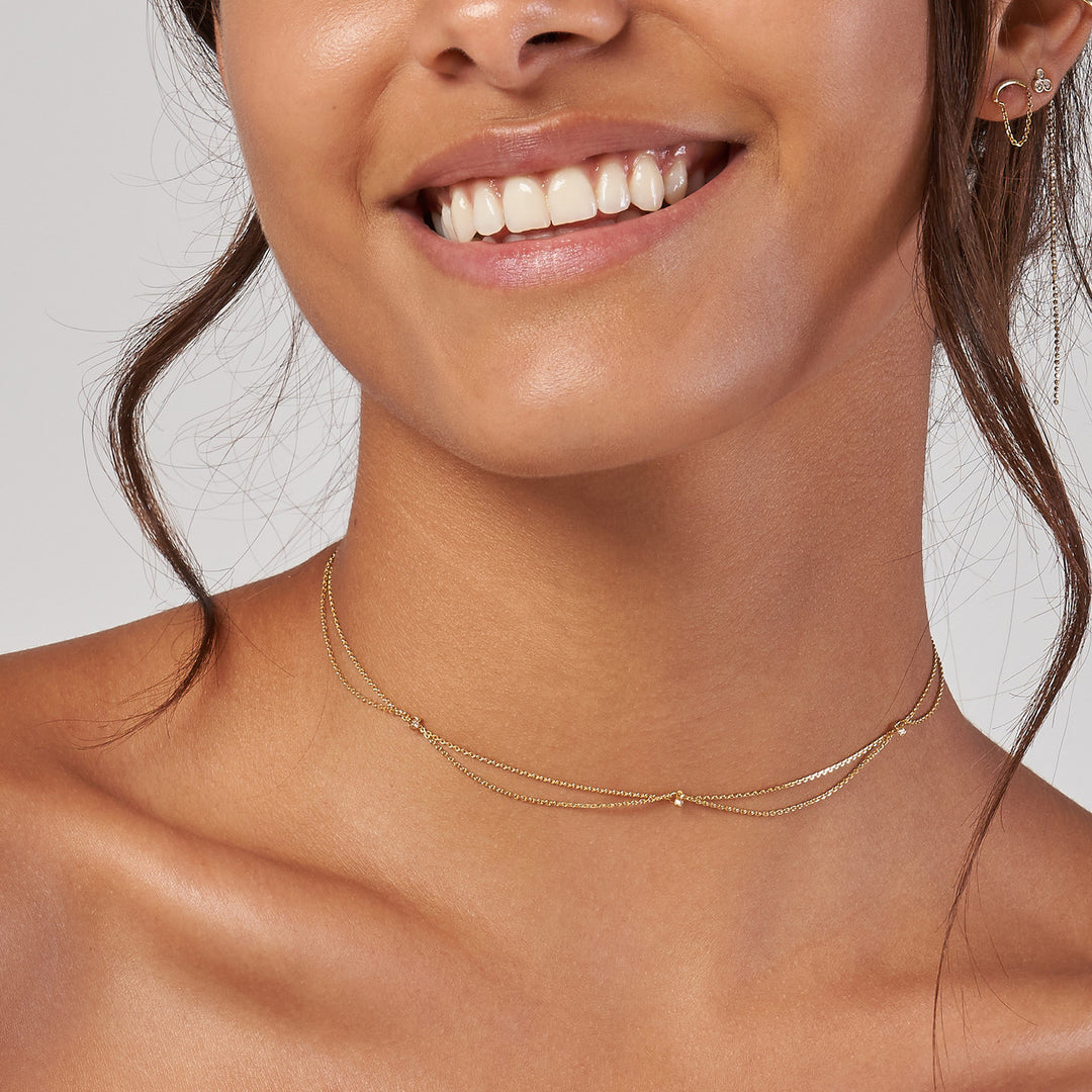 Diamond Chain Drape Adjustable Choker