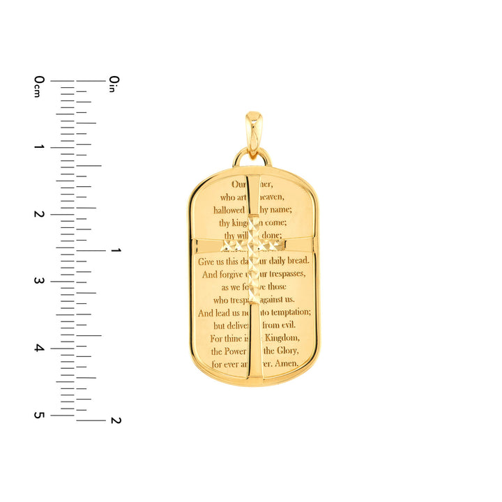 Lord's Prayer Dog Tag/Cutout Cross Pendant