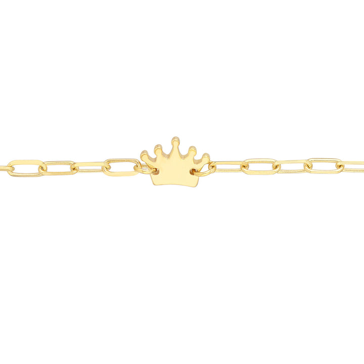 Kid's Paper Clip Chain Bracelet with Crown