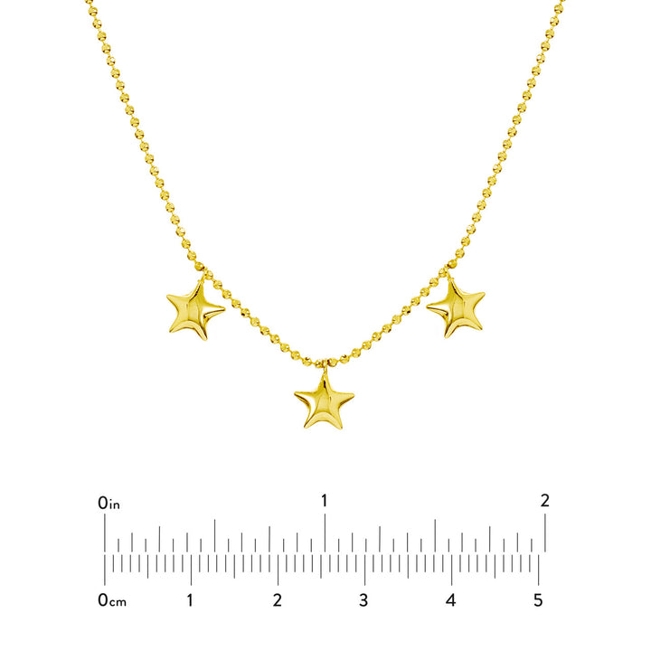 Mommy Loves You Triple Puff Star Adj. Necklace