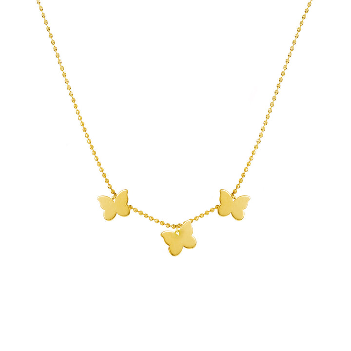 Mommy Loves You Triple Butterfly Adj. Necklace